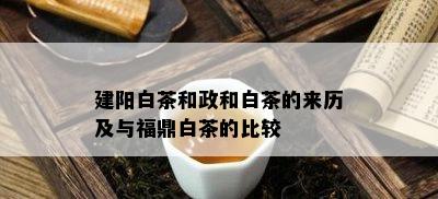 建阳白茶和政和白茶的来历及与福鼎白茶的比较