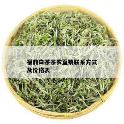 福鼎白茶茶农直销联系方式及价格表