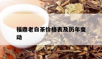 福鼎老白茶价格表及历年变动