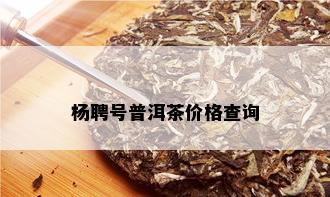 杨聘号普洱茶价格查询