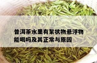 普洱茶水里有絮状物悬浮物能喝吗及其正常与原因