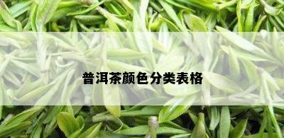 普洱茶颜色分类表格