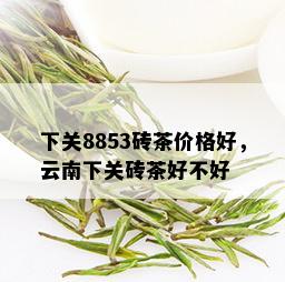 下关8853砖茶价格好，云南下关砖茶好不好