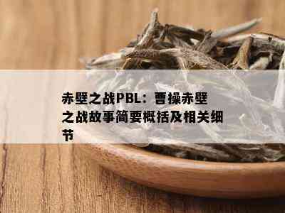 赤壁之战PBL：曹操赤壁之战故事简要概括及相关细节