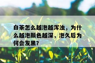 白茶怎么越泡越浑浊，为什么越泡颜色越深，泡久后为何会发黑？