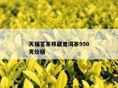 天福茗茶邦崴普洱茶950克价格