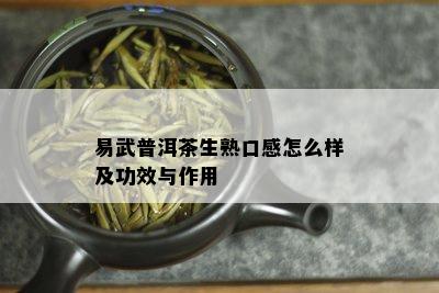 易武普洱茶生熟口感怎么样及功效与作用