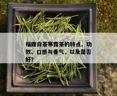 福鼎白茶寒露茶的特点、功效、口感与香气，以及是否好？