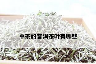 中茶的普洱茶叶有哪些