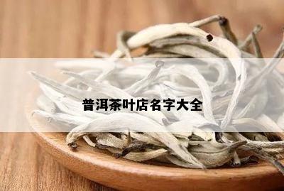 普洱茶叶店名字大全