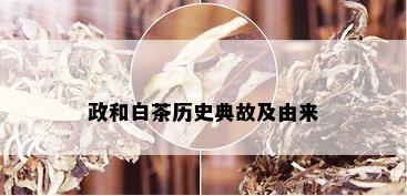 政和白茶历史典故及由来