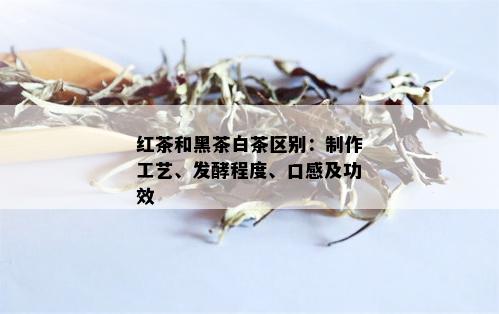 红茶和黑茶白茶区别：制作工艺、发酵程度、口感及功效