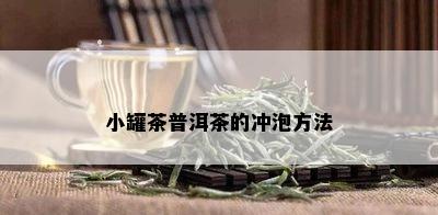 小罐茶普洱茶的冲泡方法