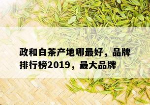 政和白茶产地哪更好，品牌排行榜2019，更大品牌