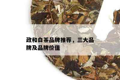 政和白茶品牌推荐，三大品牌及品牌价值