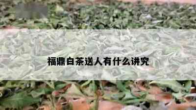 福鼎白茶送人有什么讲究