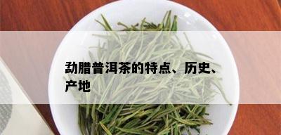 勐腊普洱茶的特点、历史、产地