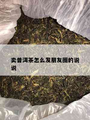 卖普洱茶怎么发朋友圈的说说