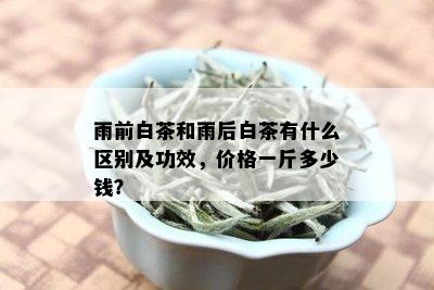 雨前白茶和雨后白茶有什么区别及功效，价格一斤多少钱？