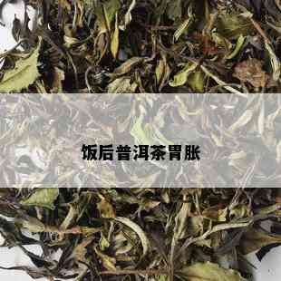 饭后普洱茶胃胀