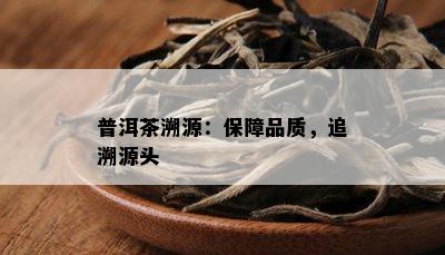 普洱茶溯源：保障品质，追溯源头