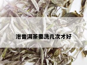 泡普洱茶要洗几次才好