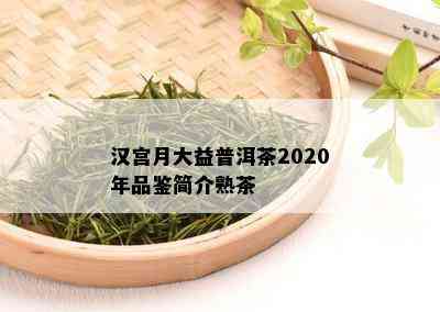 汉宫月大益普洱茶2020年品鉴简介熟茶