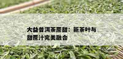 大益普洱茶蔗甜：新茶叶与甜蔗汁完美融合