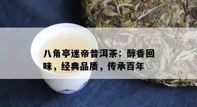 八角亭迷帝普洱茶：醇香回味，经典品质，传承百年