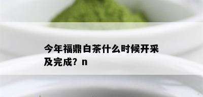 今年福鼎白茶什么时候开采及完成？n