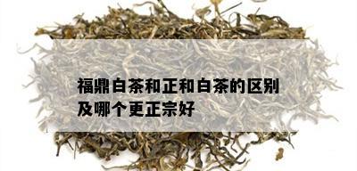 福鼎白茶和正和白茶的区别及哪个更正宗好