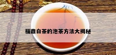 福鼎白茶的泡茶方法大揭秘