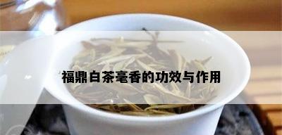 福鼎白茶毫香的功效与作用