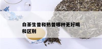 白茶生普和熟普哪种更好喝和区别