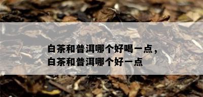 白茶和普洱哪个好喝一点，白茶和普洱哪个好一点