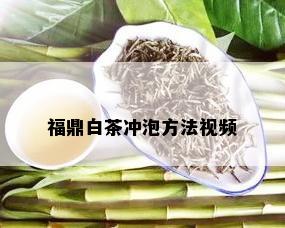 福鼎白茶冲泡方法视频