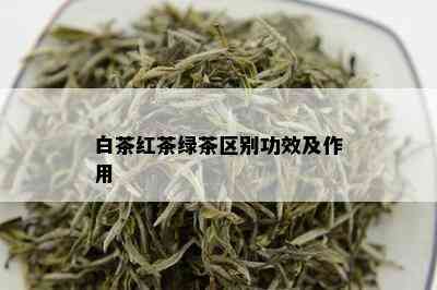 白茶红茶绿茶区别功效及作用