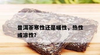 普洱茶寒性还是暖性，热性或凉性？