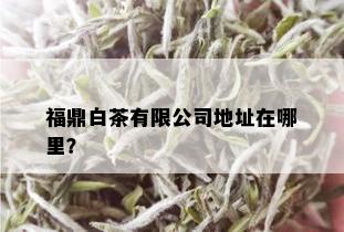 福鼎白茶有限公司地址在哪里？