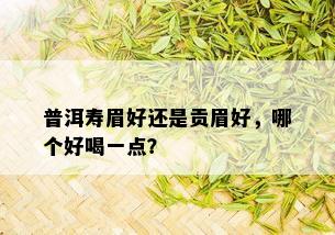 普洱寿眉好还是贡眉好，哪个好喝一点？