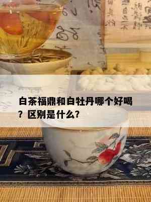 白茶福鼎和白牡丹哪个好喝？区别是什么？