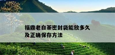 福鼎老白茶密封袋能放多久及正确保存方法