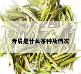 寿眉是什么茶种及档次