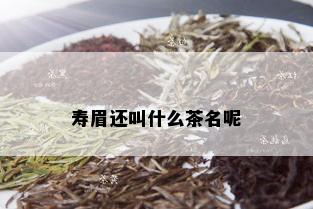 寿眉还叫什么茶名呢