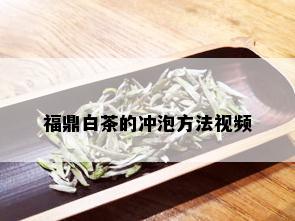 福鼎白茶的冲泡方法视频