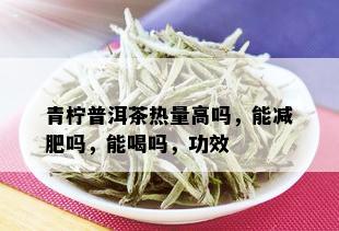 青柠普洱茶热量高吗，能减肥吗，能喝吗，功效