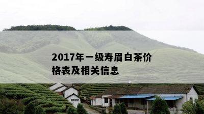 2017年一级寿眉白茶价格表及相关信息