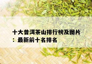 十大普洱茶山排行榜及图片：最新前十名排名