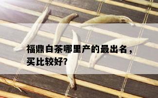 福鼎白茶哪里产的最出名，买比较好？