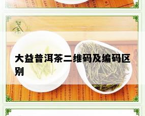 大益普洱茶二维码及编码区别